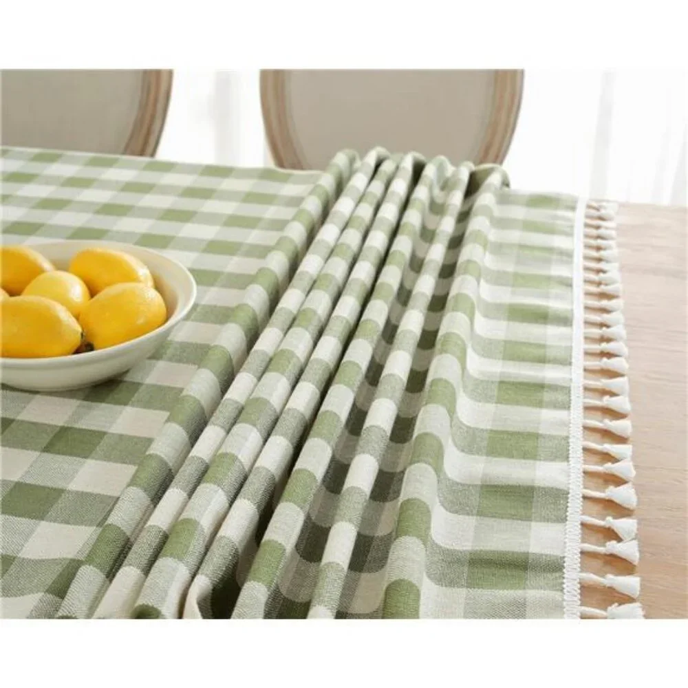 Farmhouse Tablecloth Buffalo Plaid Checkered Cottage Decor Square Table Cover